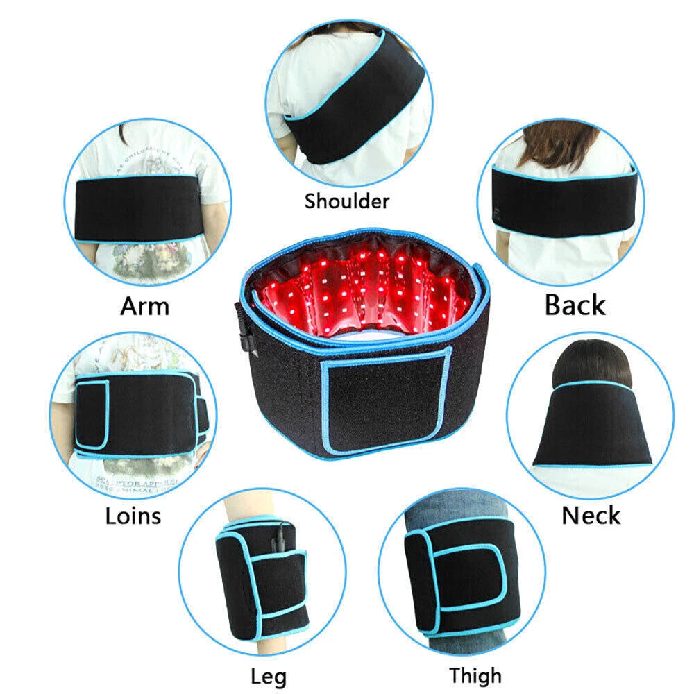 660nm Red Light 850nm Infrared Light Therapy Belt – Pain Relief & Fat Reduction Wrap